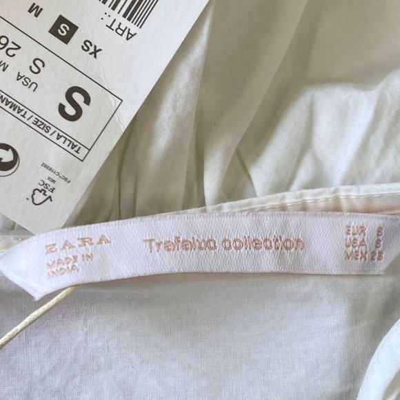 ZARA TRAFALUC White Embroidery Top NWT - Picture 8 of 8